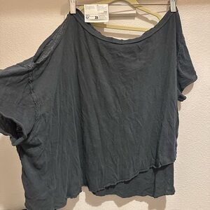 We The Free Charcoal Off-Shoulder Tee